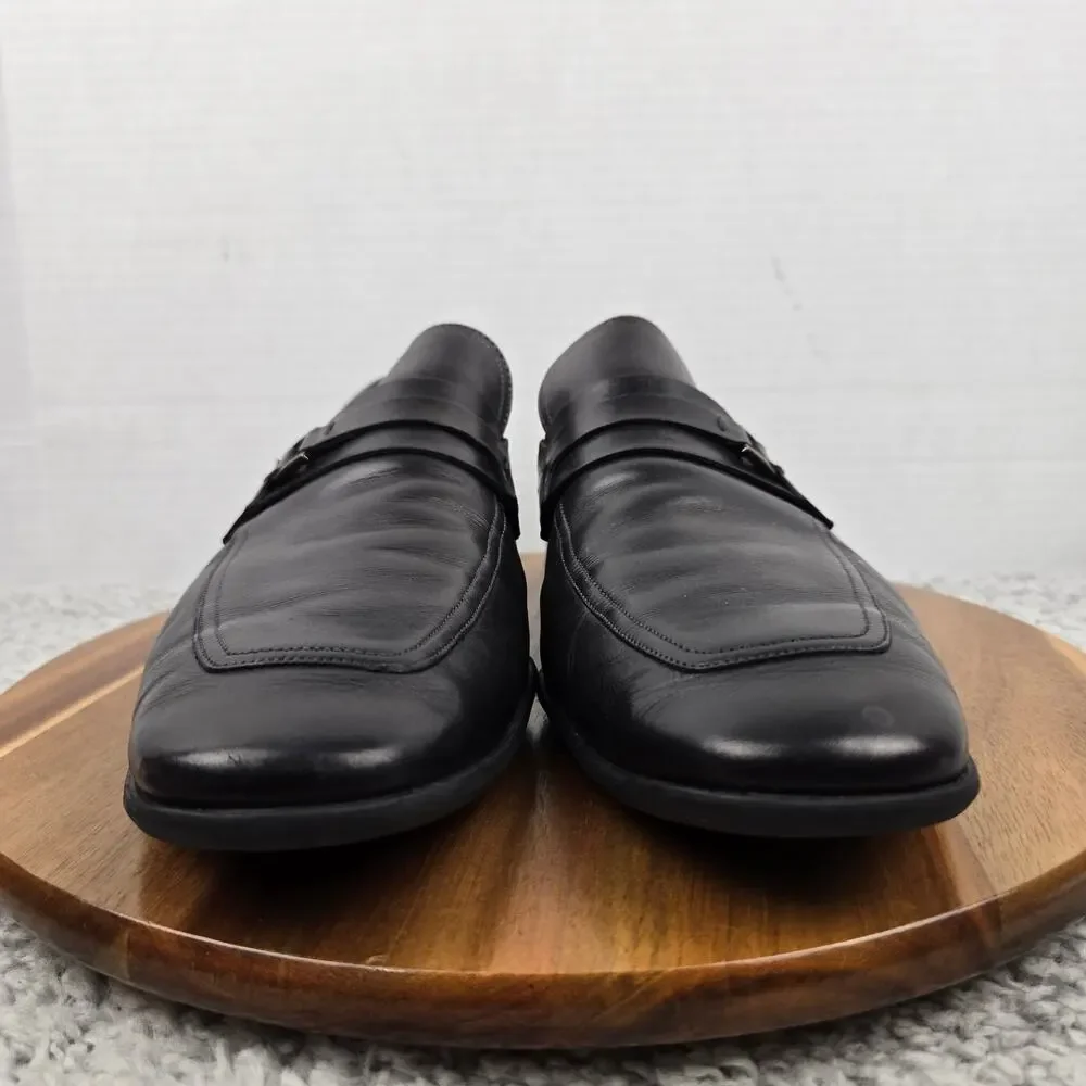 Magnanni Men 13M Black Leather Side Bit Apron Toe Business Casual Loafer Dress